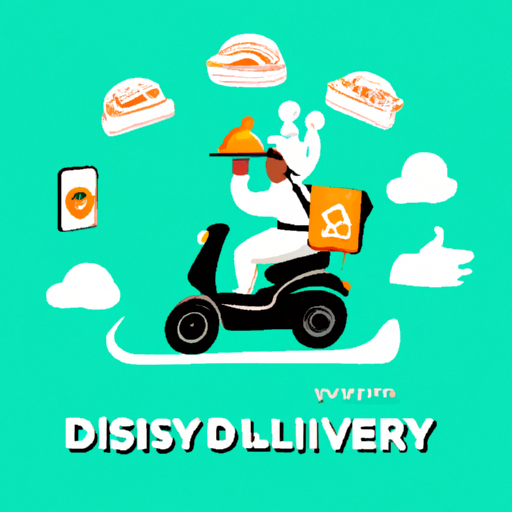 איור של לוגו של חברת משלוחי מזון המופיע בפרסומת מקוונת.