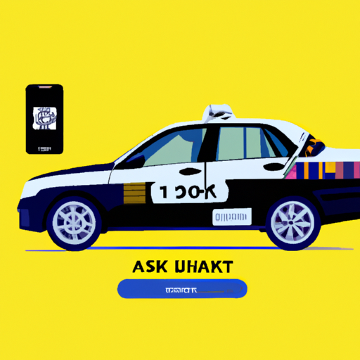 איור של מונית שירות עם קוד QR