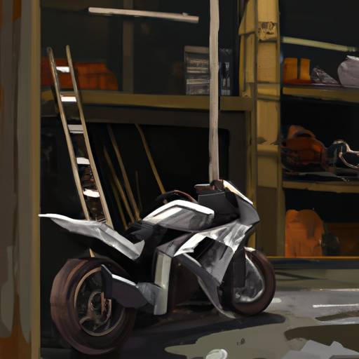 תמונה של אופנוע במוסך