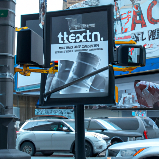 תמונה של פינת רחוב סואנת עם שלט חוצות עם מודעה של לקוח של צדק מדיה.