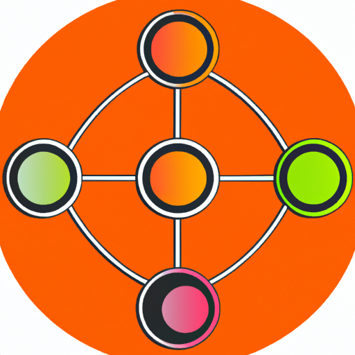 איור של חמישה מעגלים מחוברים, המייצגים קישור פנימי בין דפי אינטרנט.
