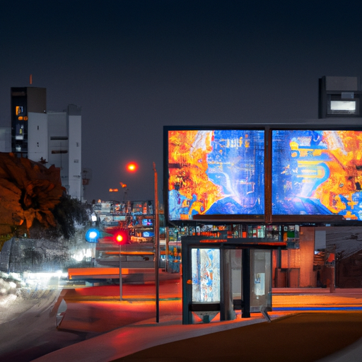 הנוף העירוני של באר שבע עם שלטי חוצות דיגיטליים המציגים פרסומות